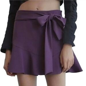 Zara Purple Flowy Bow Tie Skort Size Small